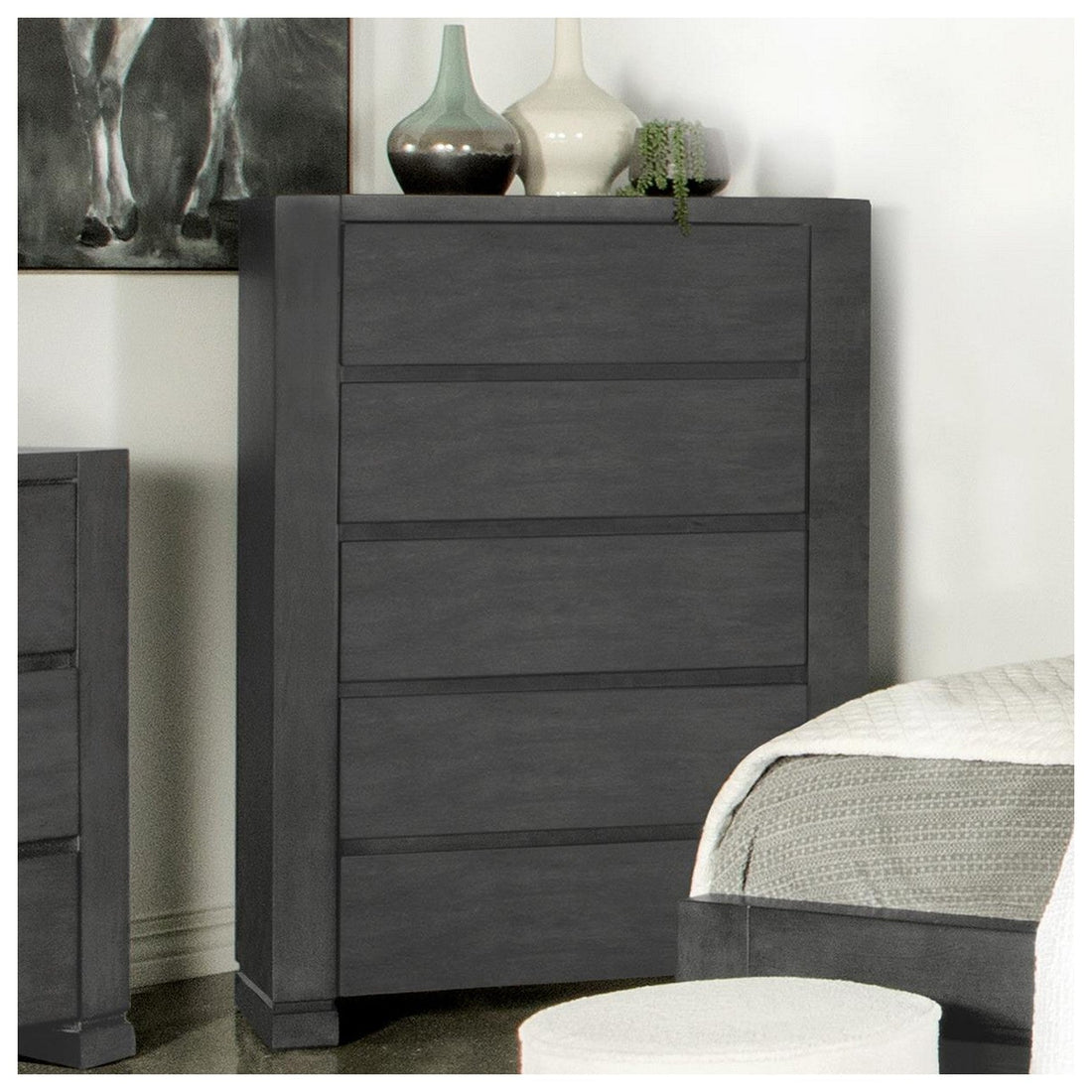 Lorenzo 5-drawer Chest Dark Grey 224265