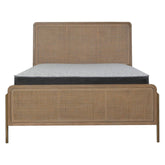 Arini Upholstered Eastern King Panel Bed Sand Wash and Natural Cane 224300KE