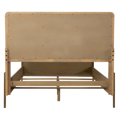 Arini Upholstered Eastern King Panel Bed Sand Wash and Natural Cane 224300KE