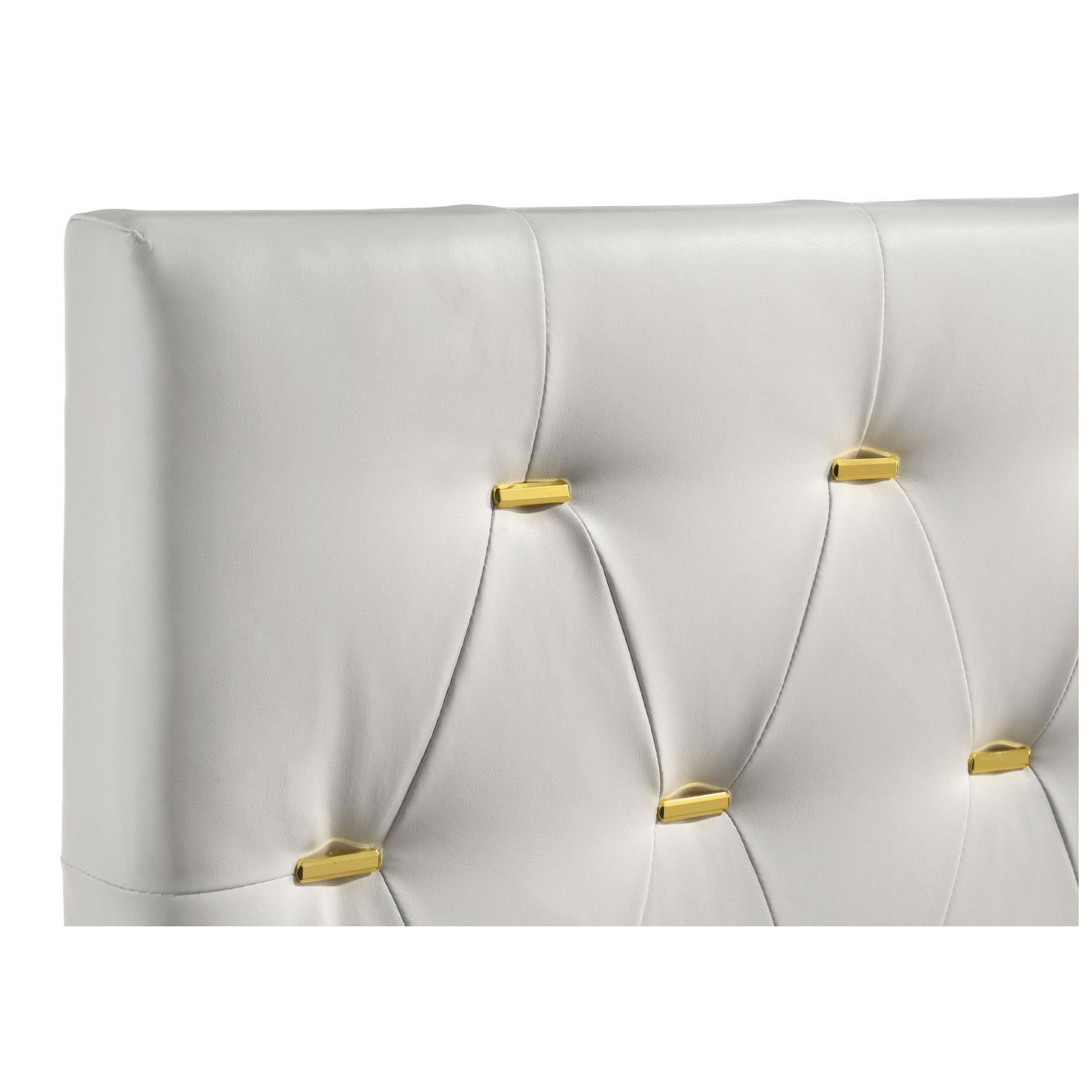 Kendall Tufted Upholstered Panel Eastern King Bed White 224401KE