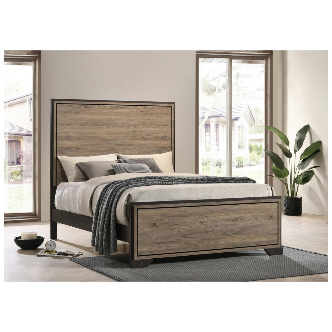 Baker Panel California King Bed Brown and Light Taupe 224461KW