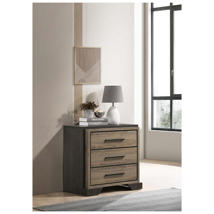 Baker 3-drawer Nightstand Brown and Light Taupe 224462