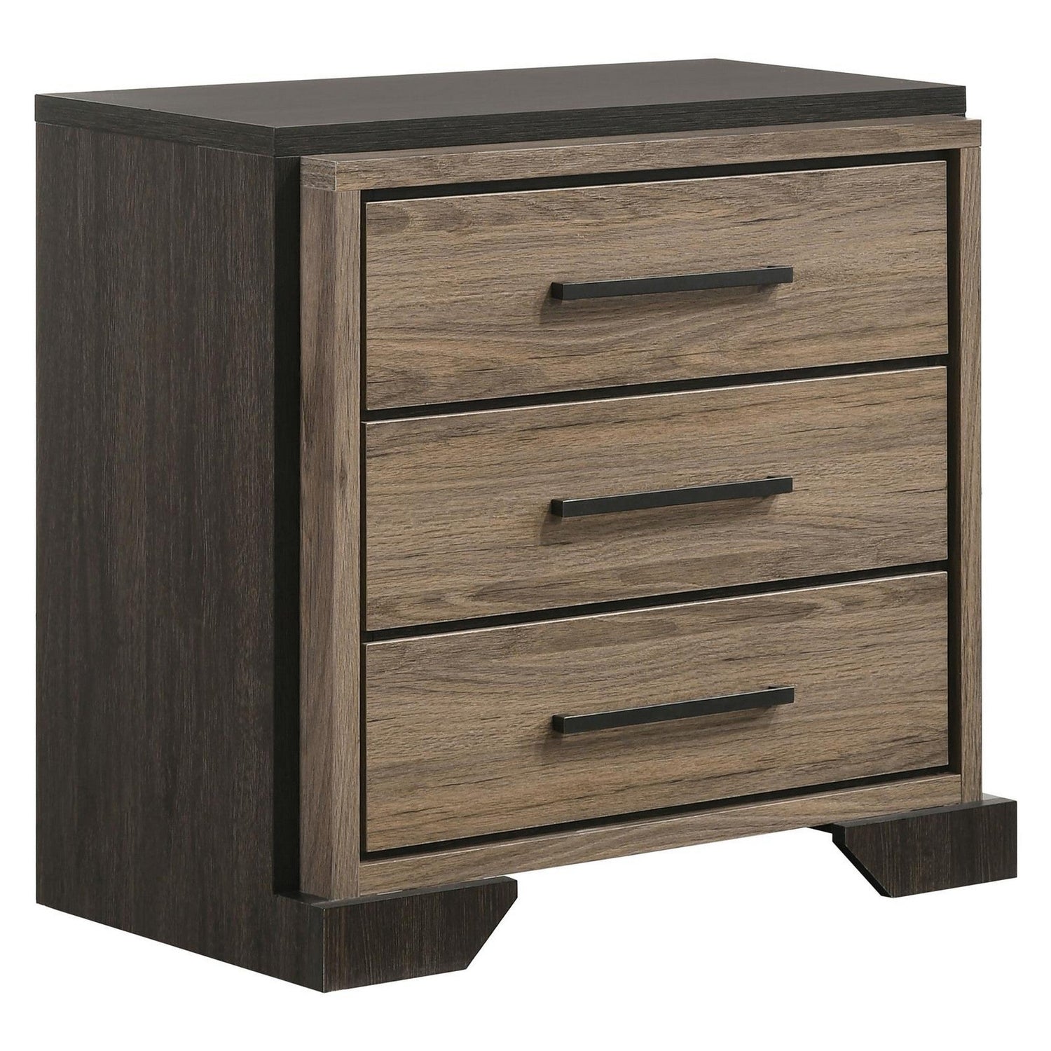 Baker 3-drawer Nightstand Brown and Light Taupe 224462