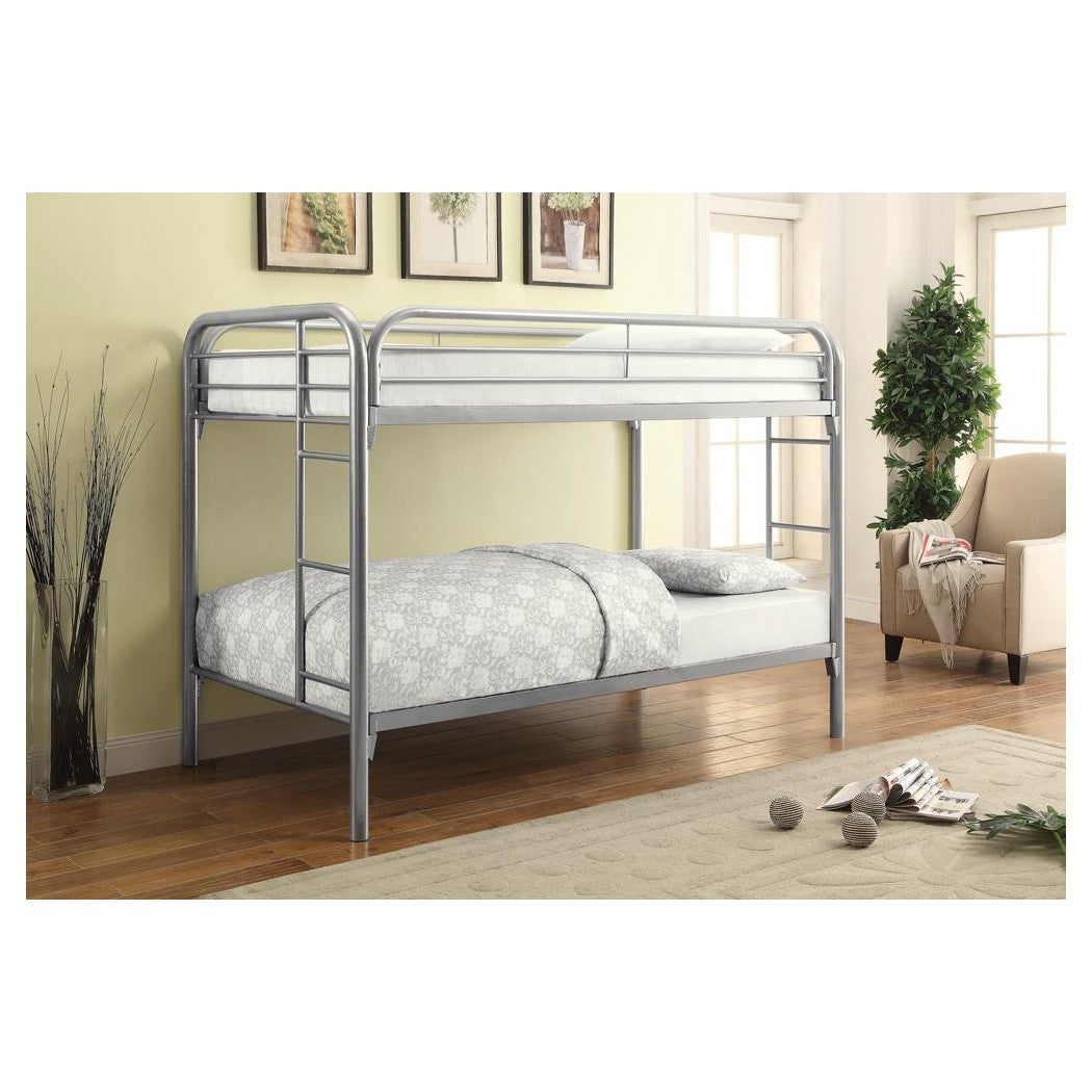 Morgan Twin over Twin Bunk Bed Silver 2256V