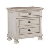 NIGHT STAND, HIDDEN DRWR, ANTQ WHITE 2259W-4