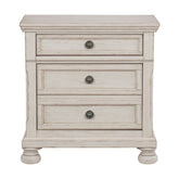 NIGHT STAND, HIDDEN DRWR, ANTQ WHITE 2259W-4