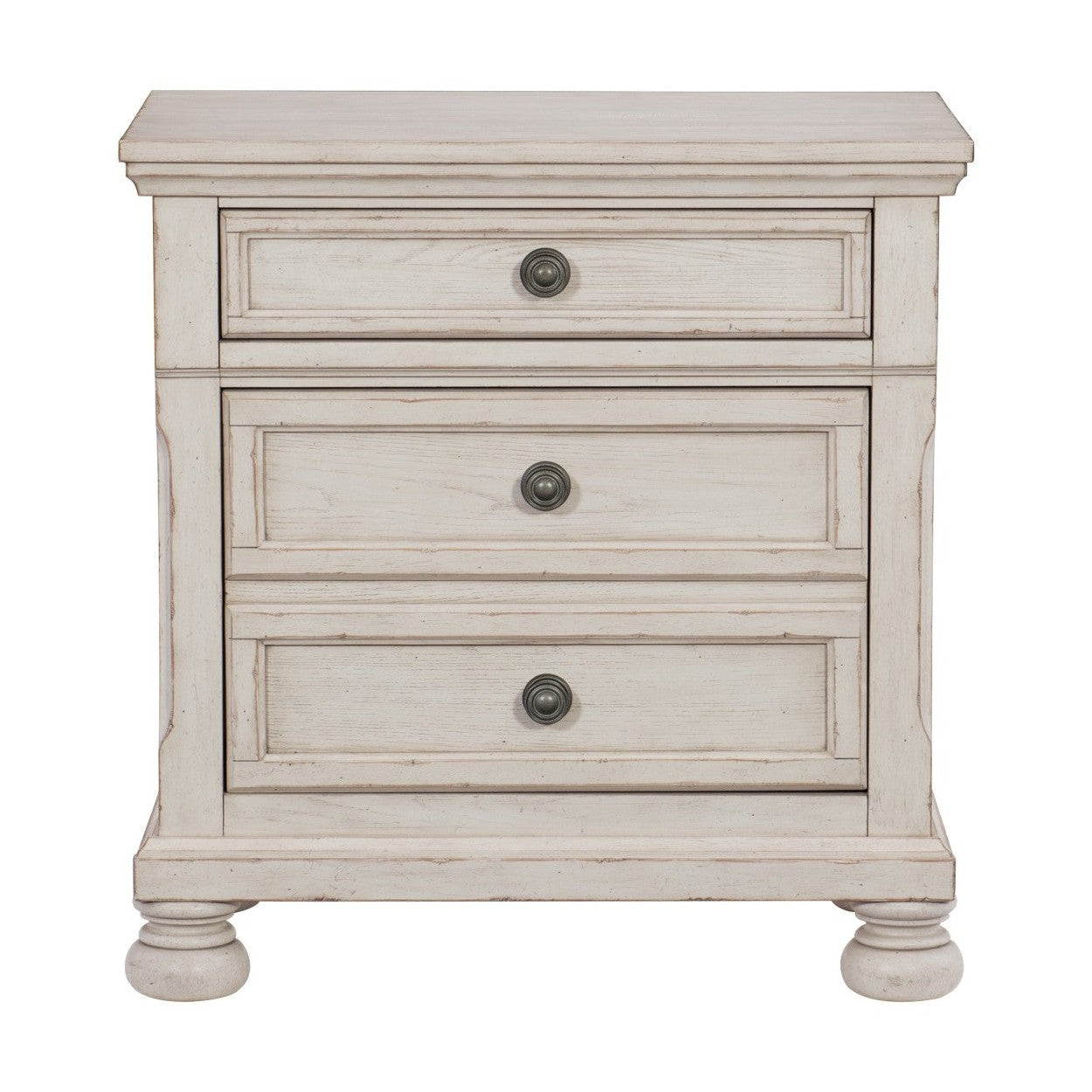 NIGHT STAND, HIDDEN DRWR, ANTQ WHITE 2259W-4