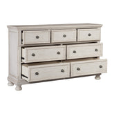 DRESSER, HIDDEN DRAWER, ANTQ WHITE 2259W-5