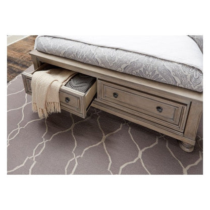 (3) QUEEN SLEIGH BED W/ FOOTBOARD STORAGE 2259GY-1*
