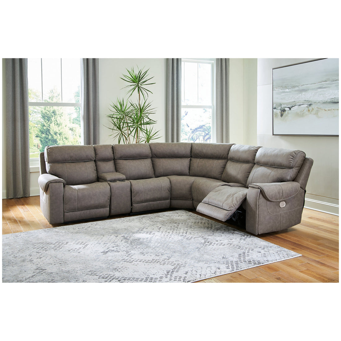 Starbot 6-Piece Power Reclining Sectional Ash-23501S5
