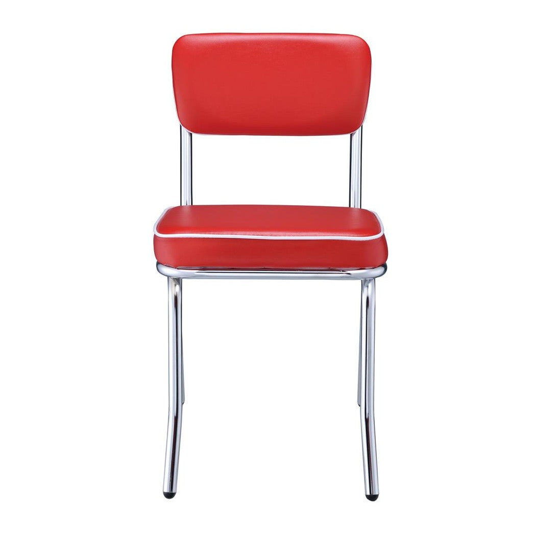 Retro Open Back Side Chairs Red and Chrome (Set of 2) 2450R