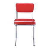 Retro Open Back Side Chairs Red and Chrome (Set of 2) 2450R