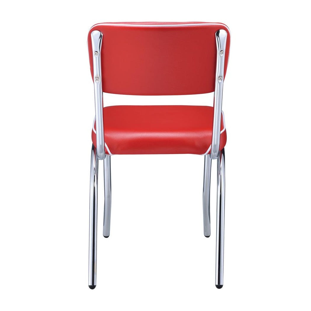 Retro Open Back Side Chairs Red and Chrome (Set of 2) 2450R