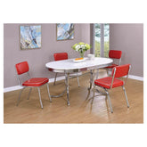 Retro Open Back Side Chairs Red and Chrome (Set of 2) 2450R