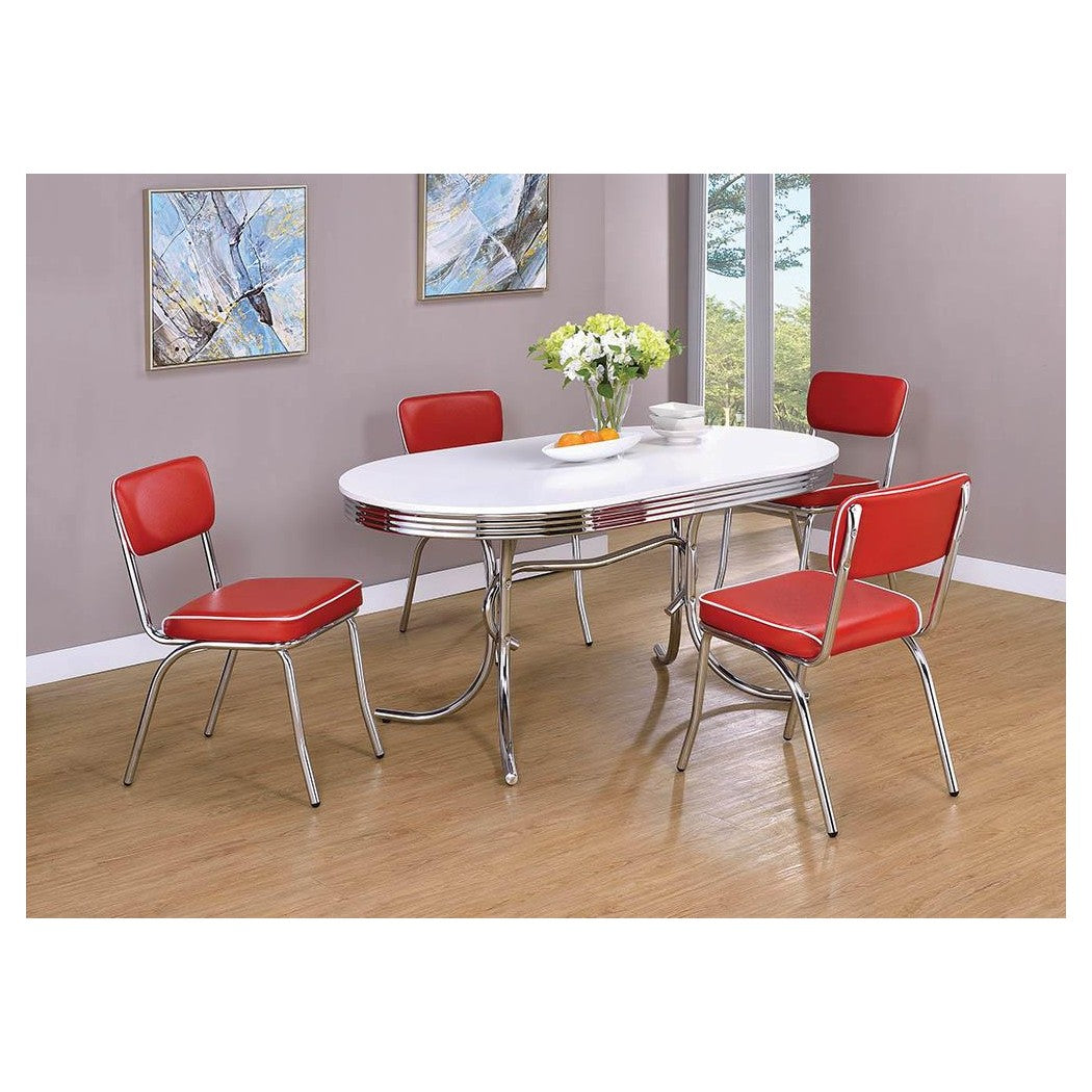 Retro Open Back Side Chairs Red and Chrome (Set of 2) 2450R