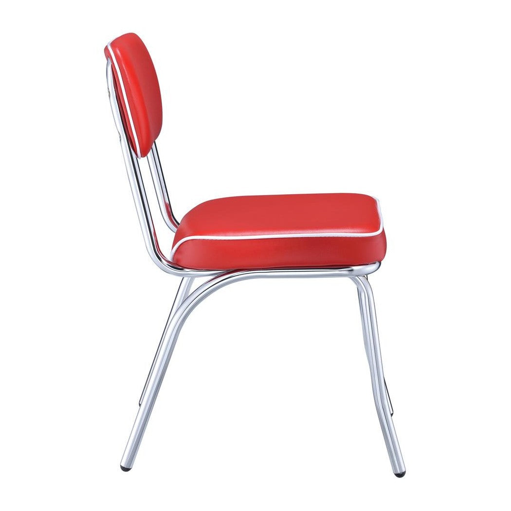 Retro Open Back Side Chairs Red and Chrome (Set of 2) 2450R