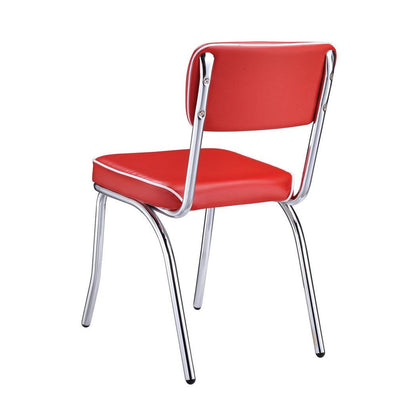 Retro Open Back Side Chairs Red and Chrome (Set of 2) 2450R