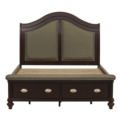(3) QUEEN BED W/ FOOTBOARD STORAGES 2615DC-1*