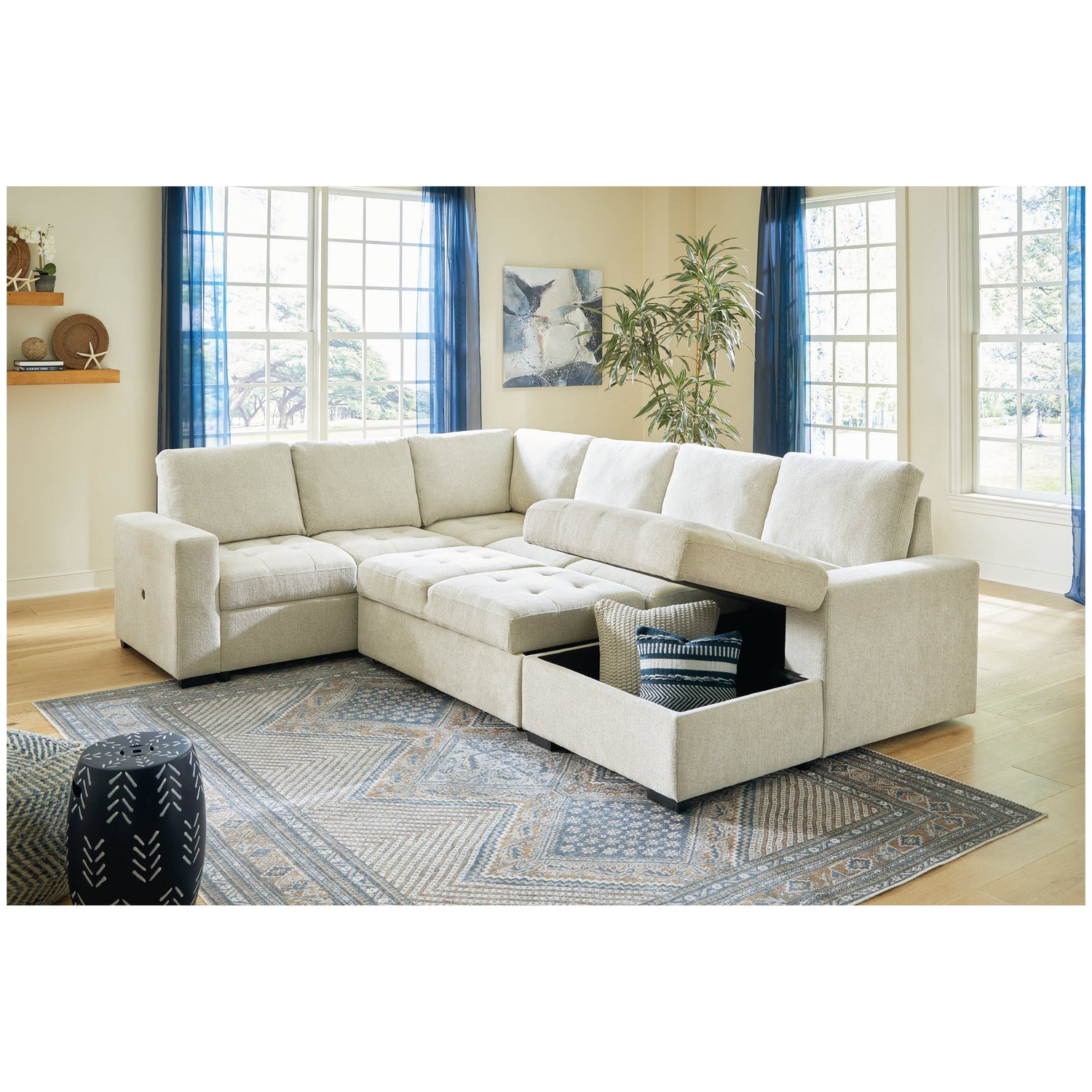 Millcoe 3-Piece Sectional with Pop Up Bed Ash-26605S1