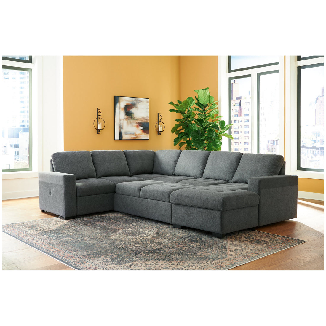 Millcoe 3-Piece Sectional with Pop Up Bed Ash-26606S1