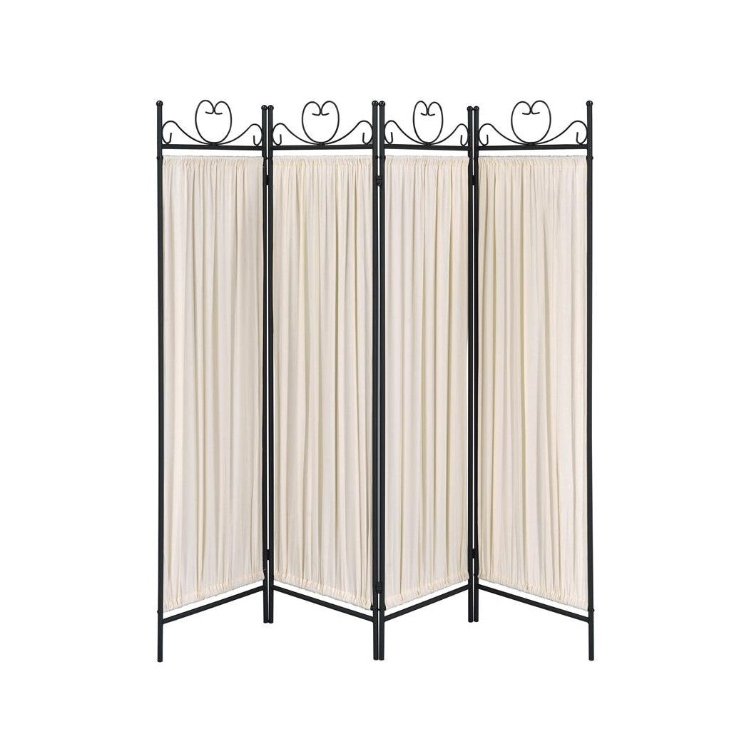 Dove 4-panel Folding Screen Beige and Black 2710