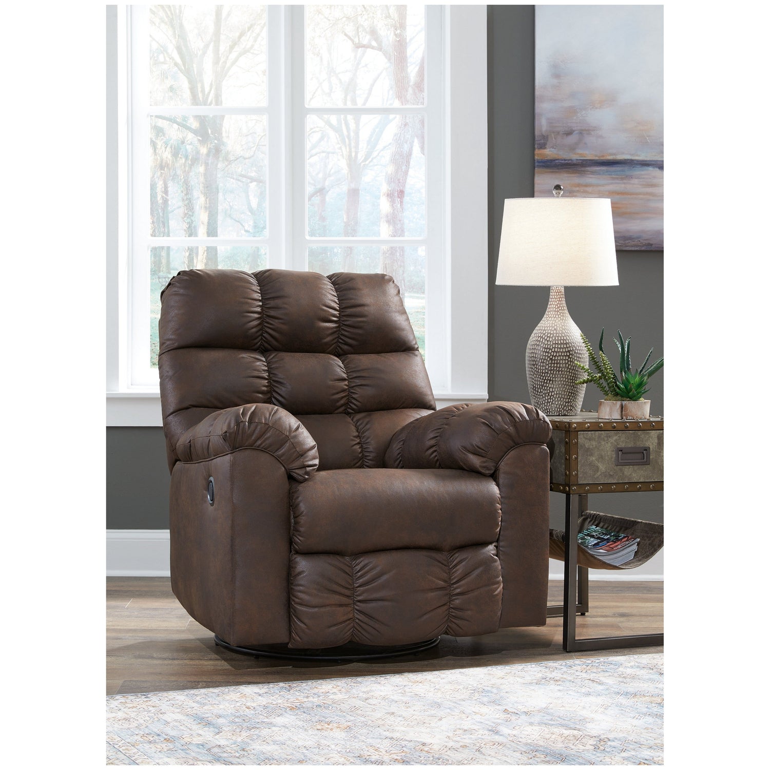 Derwin Swivel Glider Recliner Ash-2840228