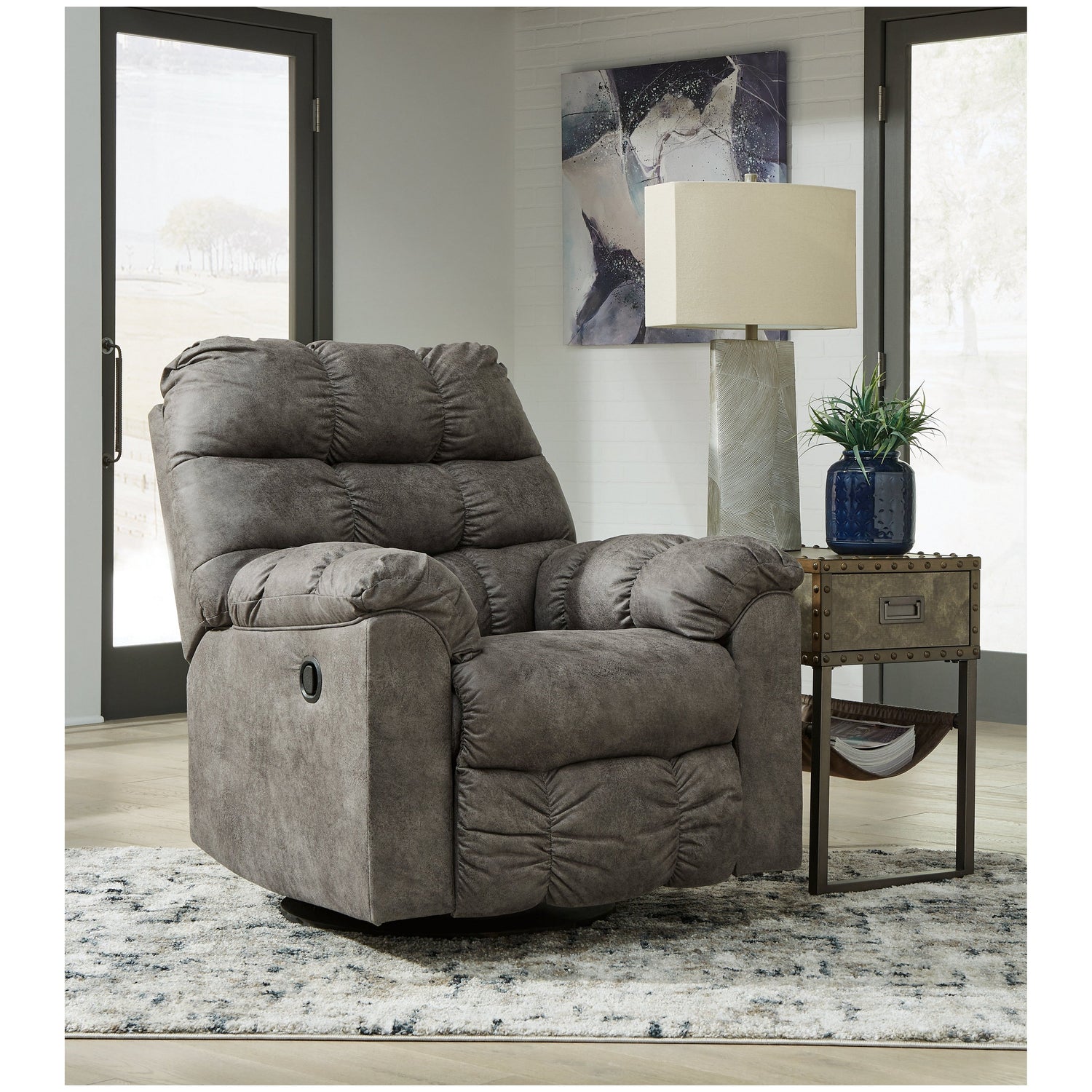Derwin Swivel Glider Recliner Ash-2840228