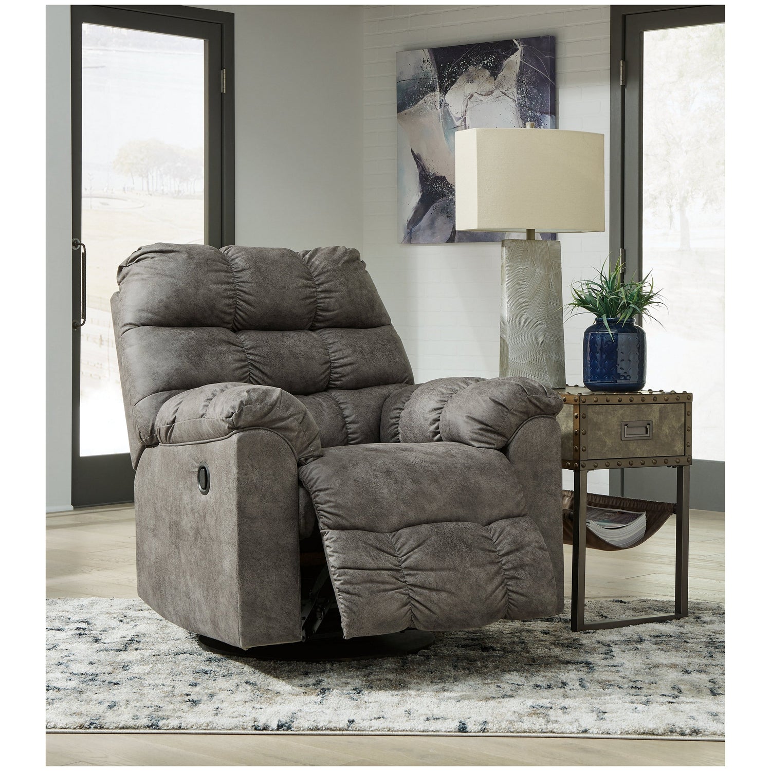 Derwin Swivel Glider Recliner Ash-2840228