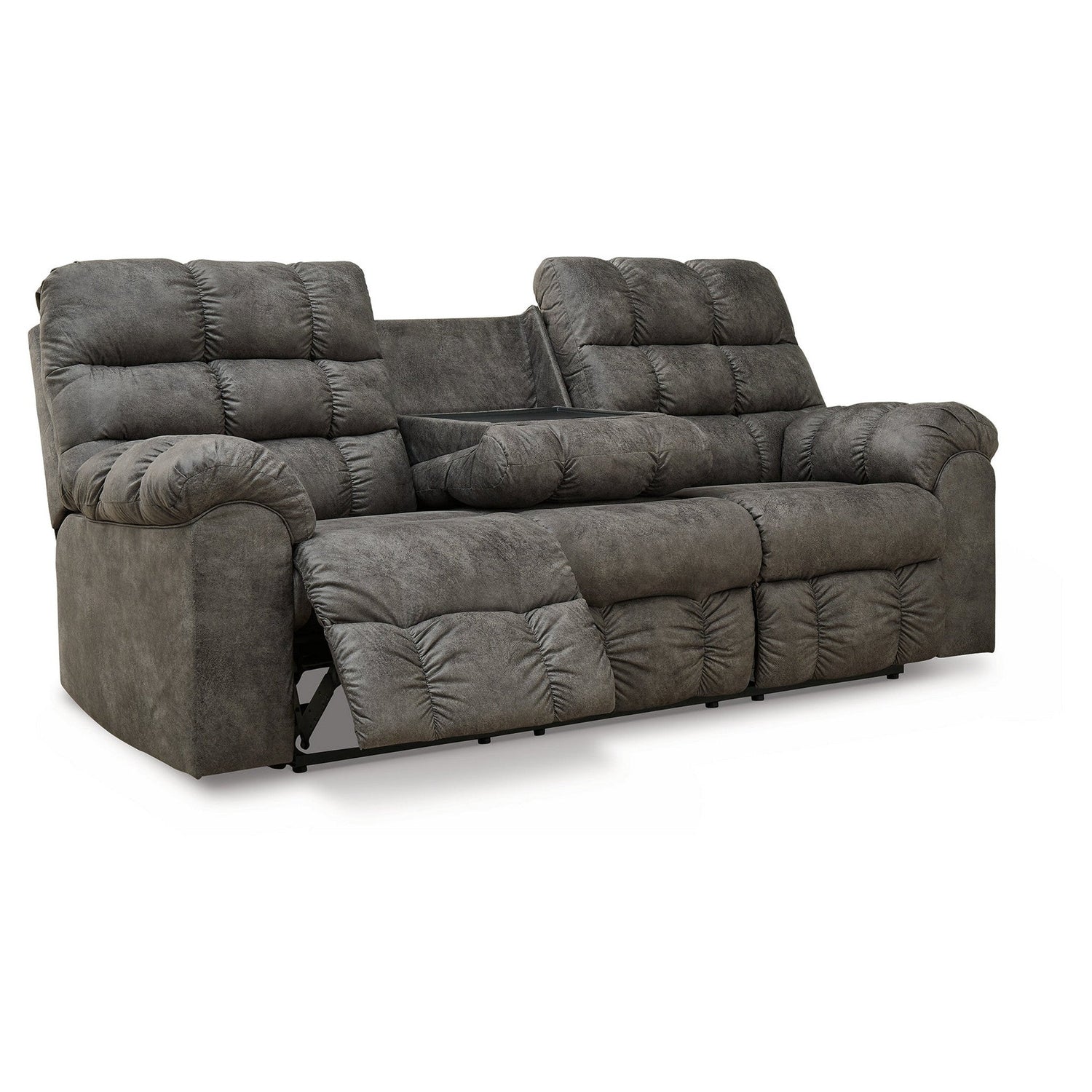 Derwin Reclining Sofa with Drop Down Table Ash-2840289