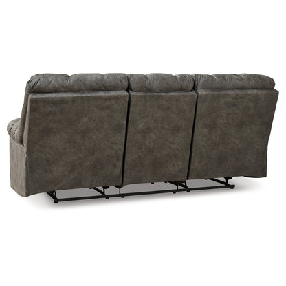 Derwin Reclining Sofa with Drop Down Table Ash-2840289