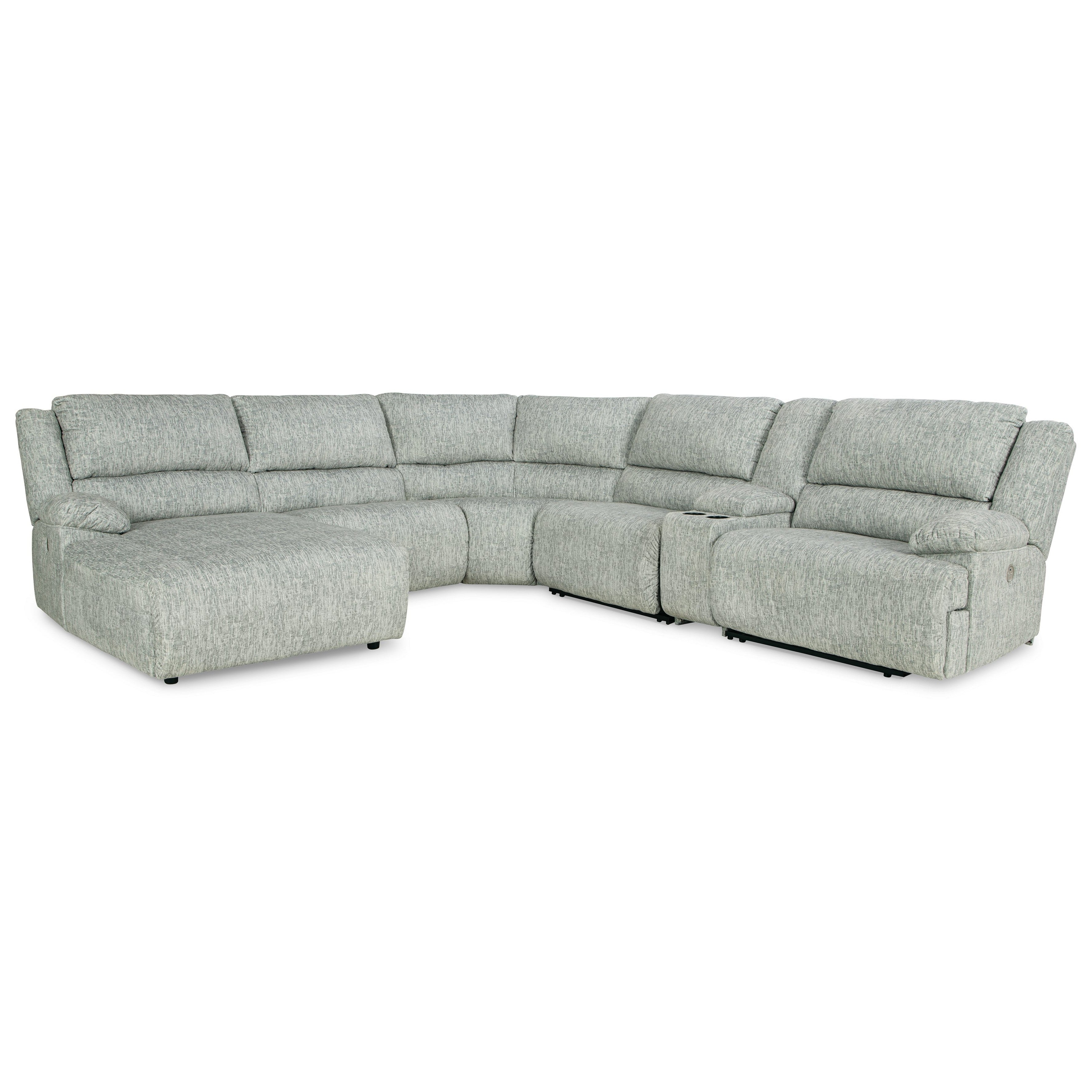 McClelland 6-Piece Power Reclining Sectional with Chaise Ash-29302S14