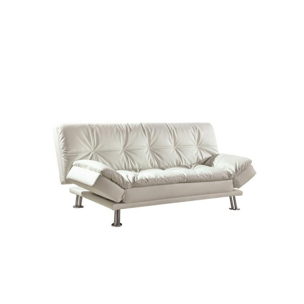 Coaster Dilleston Tufted Back Upholstered Sofa Bed White