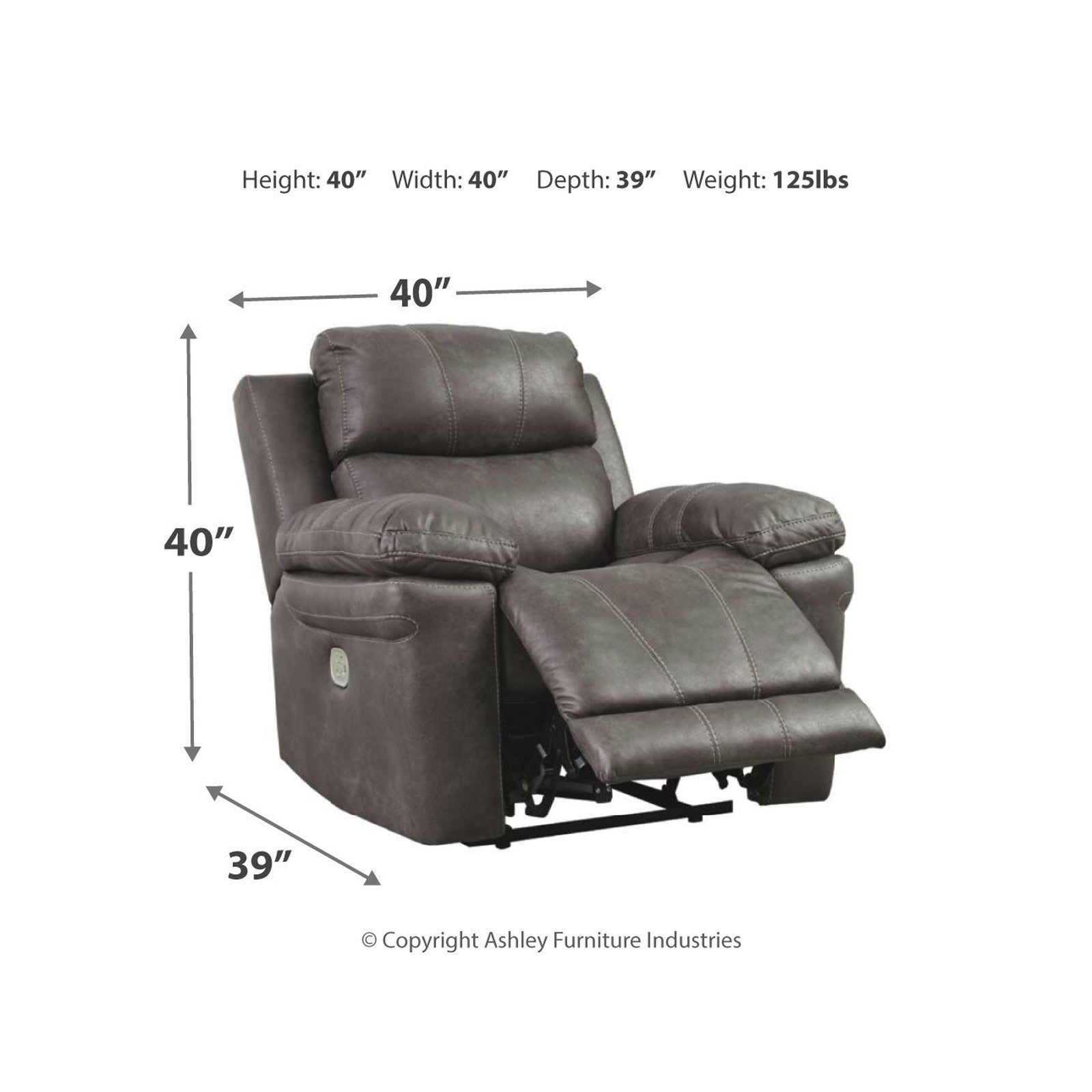 Erlangen Power Recliner Ash-3000413