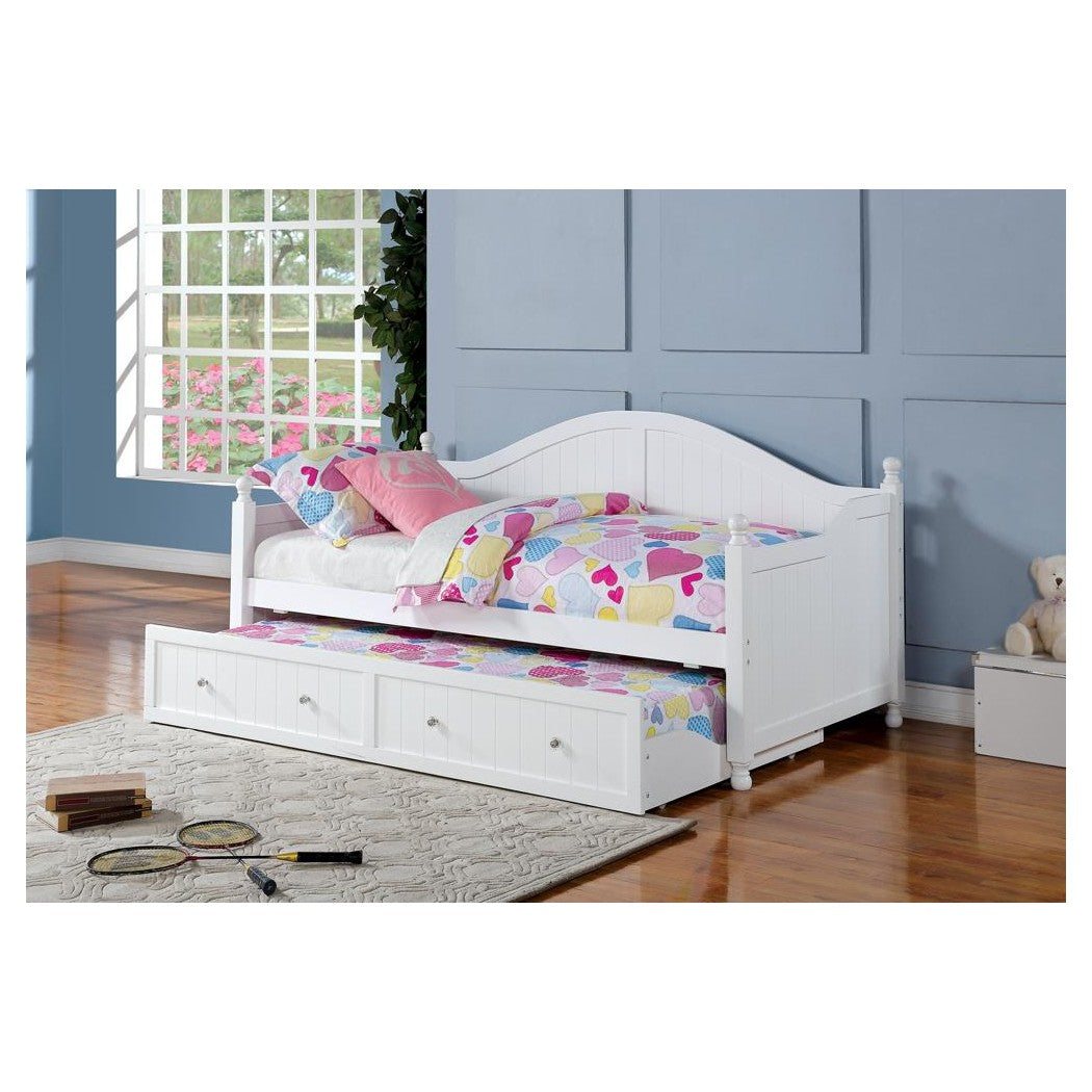 Julie Ann Twin Daybed with Trundle White 300053