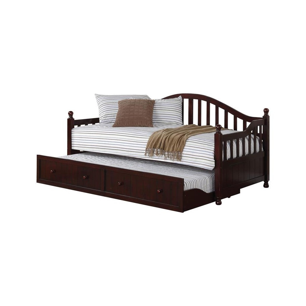 Julie Ann Arched Back Twin Daybed with Trundle Cappuccino 300090