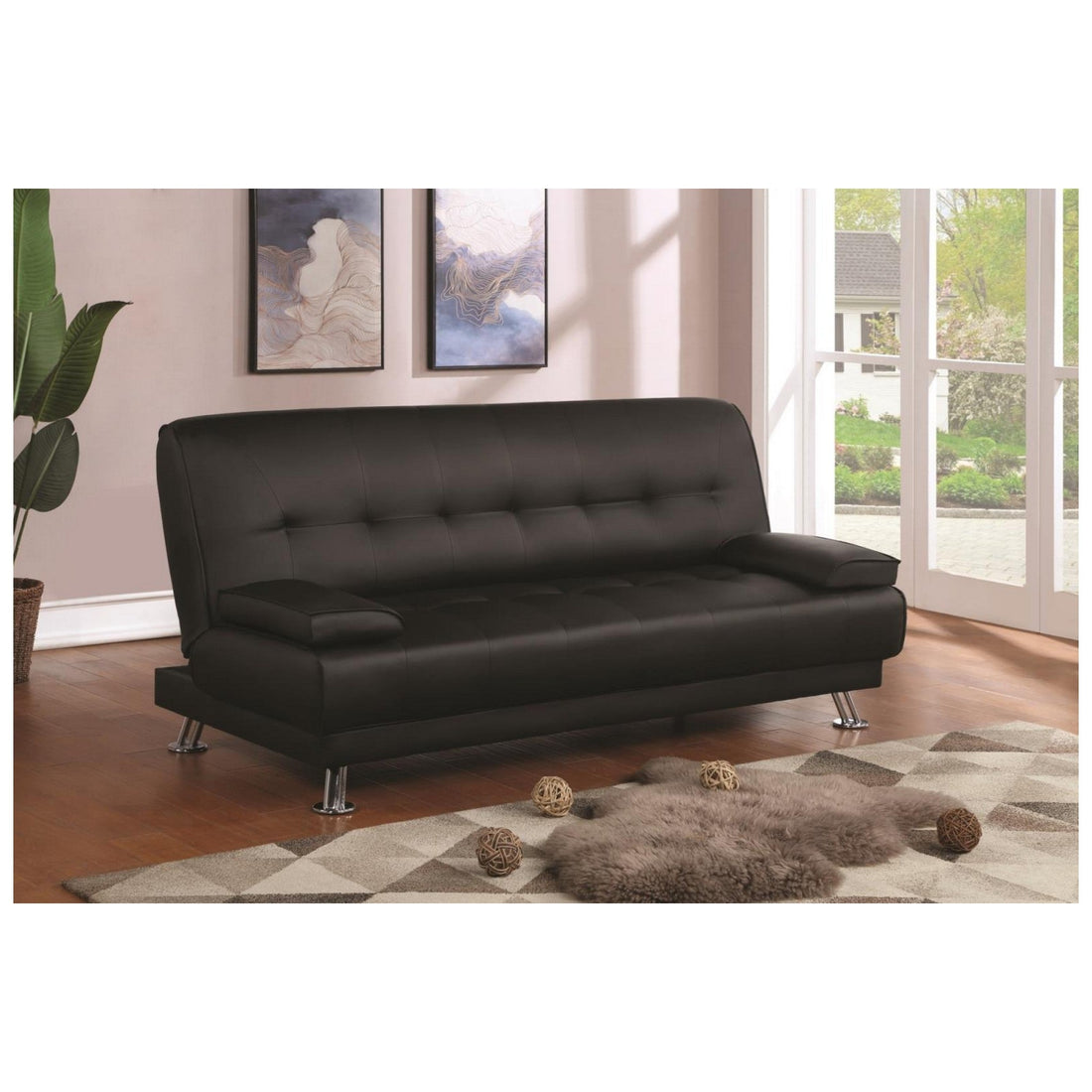 Pierre Tufted Upholstered Sofa Bed Black 300205