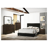 Conner Queen Upholstered Panel Bed Black 300260Q