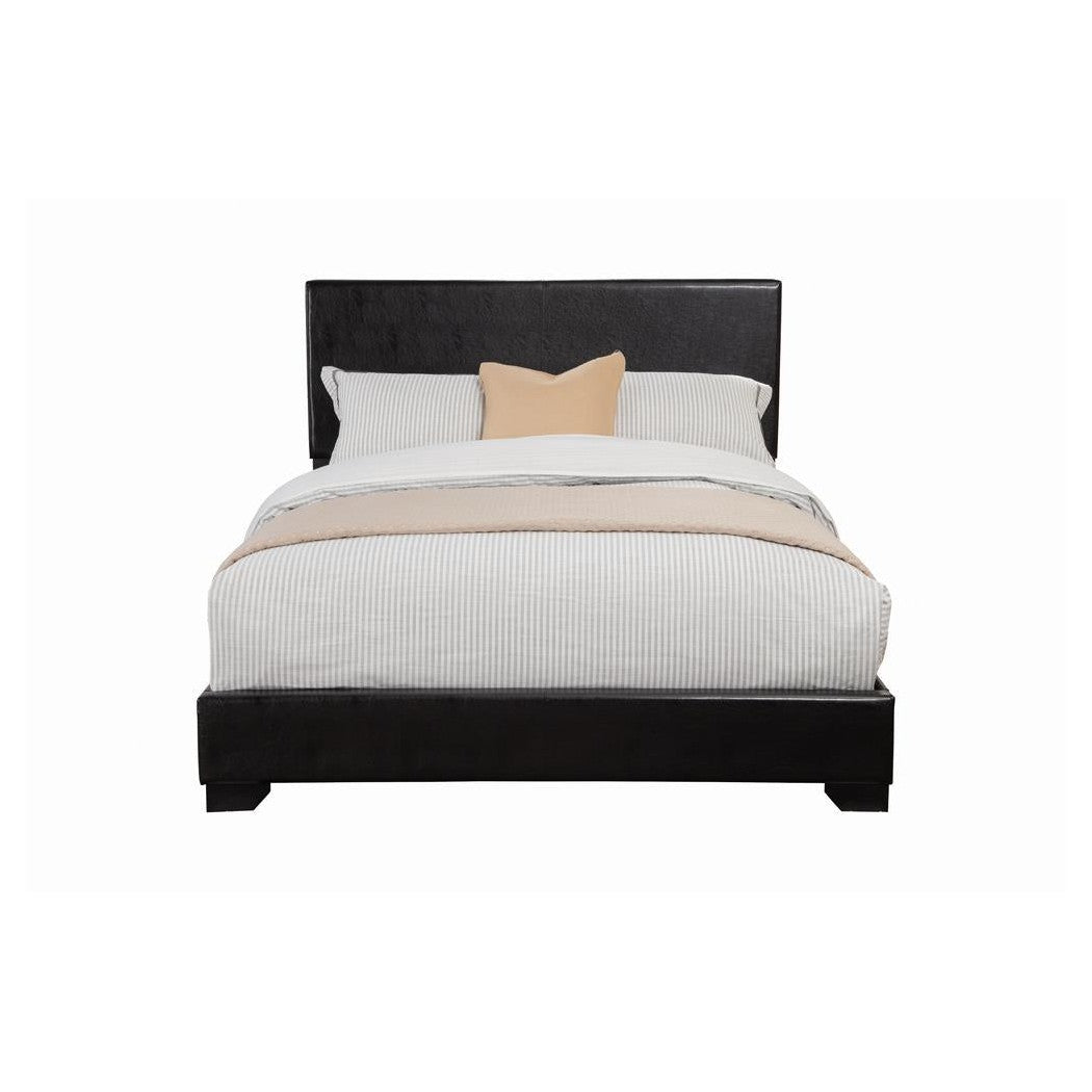 Conner Queen Upholstered Panel Bed Black 300260Q