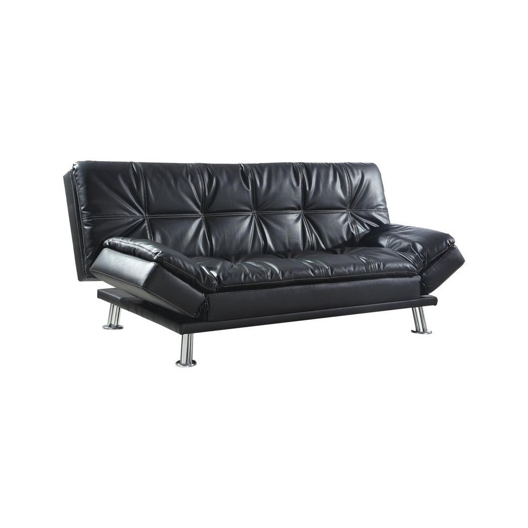 Dilleston Tufted Back Upholstered Sofa Bed Black 300281