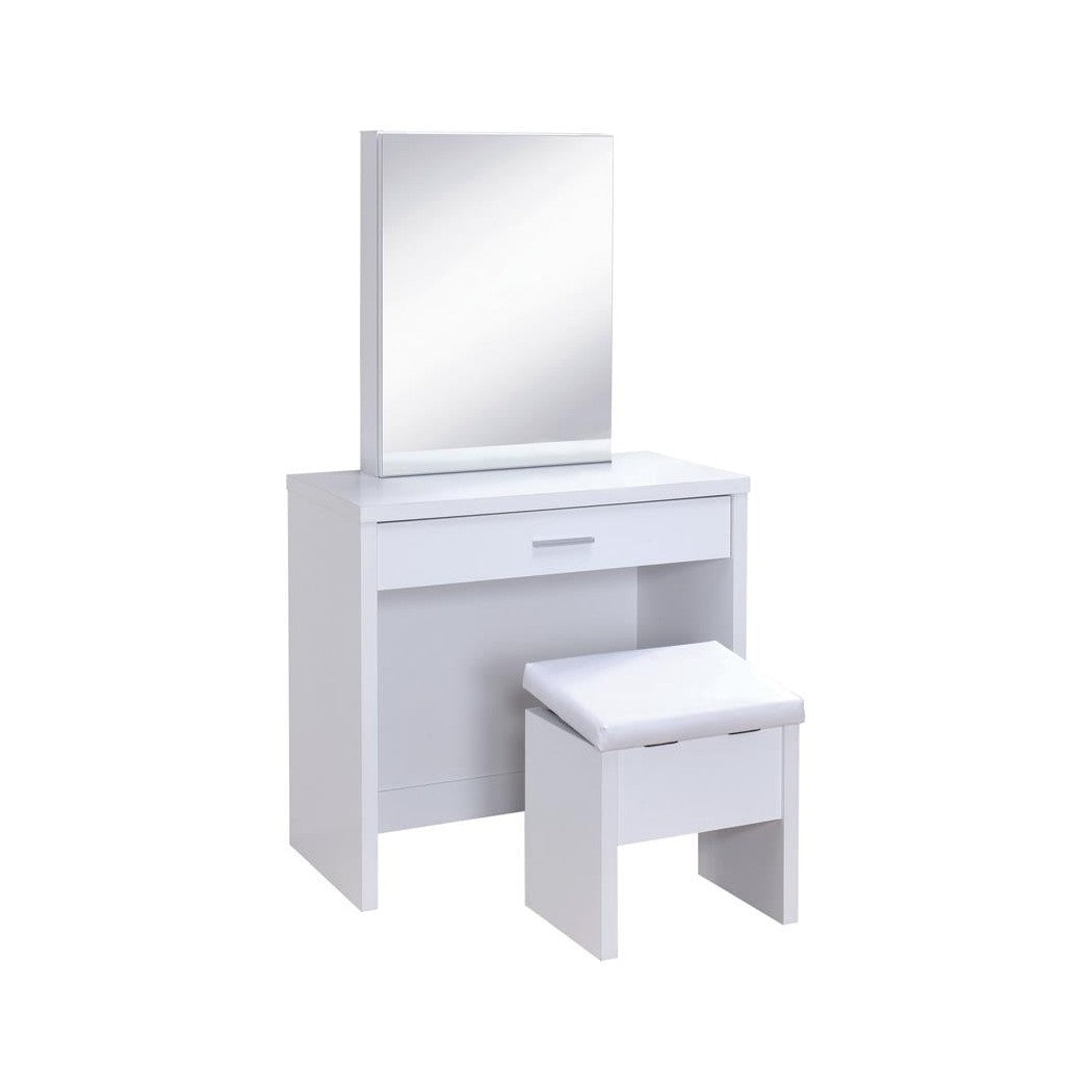 Harvey 2-piece Vanity Set with Lift-Top Stool White 300290