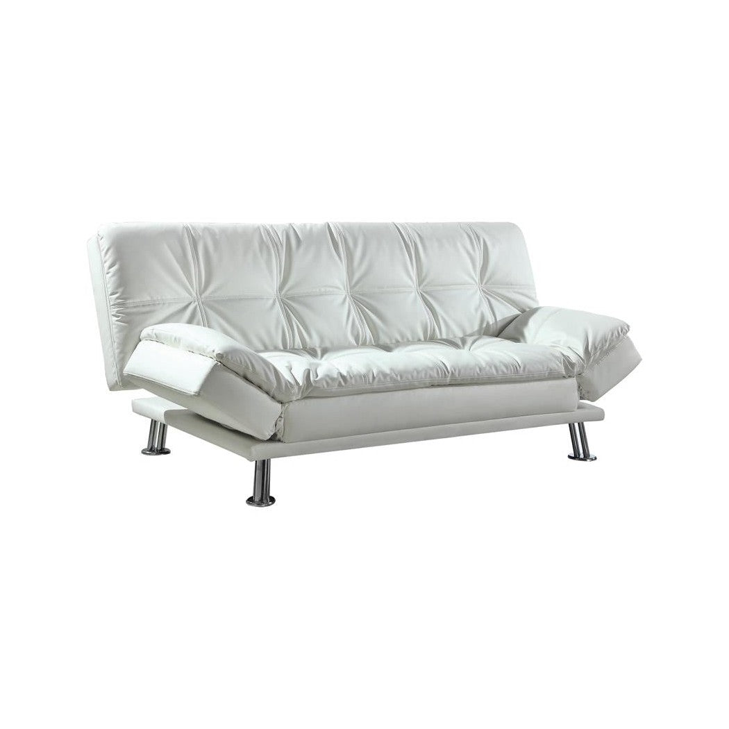 Dilleston Tufted Back Upholstered Sofa Bed White 300291