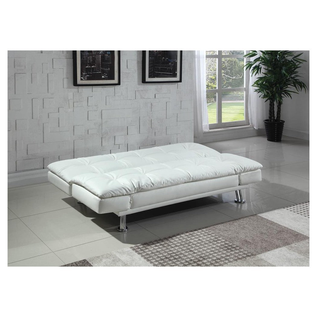 Dilleston Tufted Back Upholstered Sofa Bed White 300291