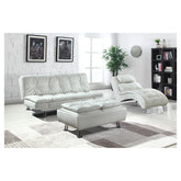Dilleston Tufted Back Upholstered Sofa Bed White 300291
