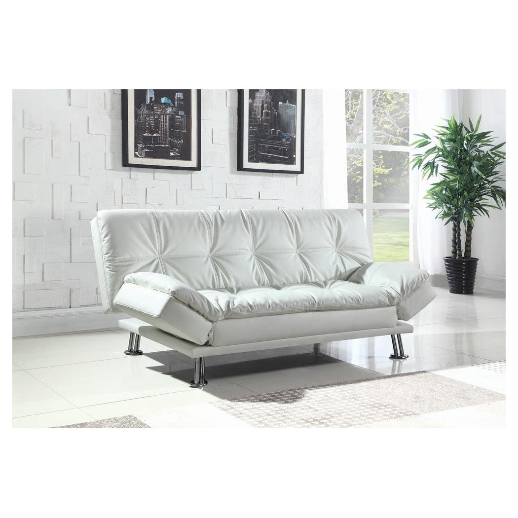 Dilleston Tufted Back Upholstered Sofa Bed White 300291