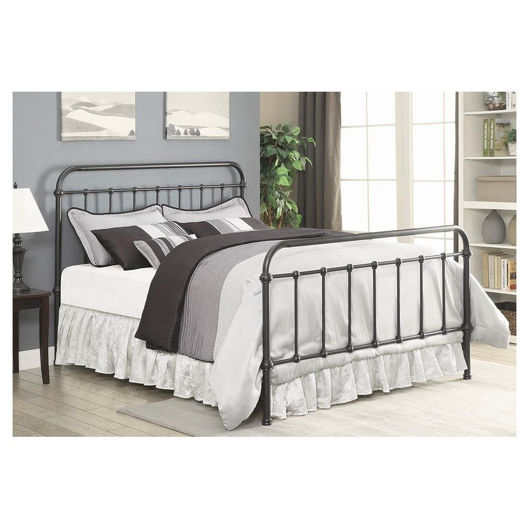 Livingston Eastern King Panel Metal Bed Dark Bronze 300399KE