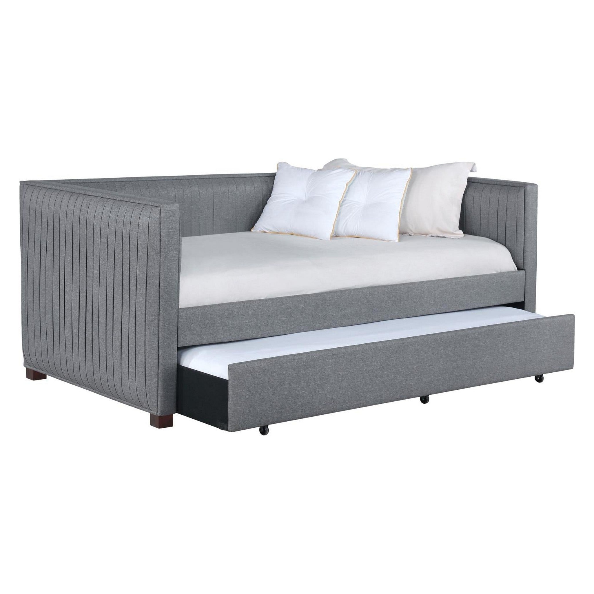 Brodie Upholstered Twin Daybed with Trundle Grey 300554