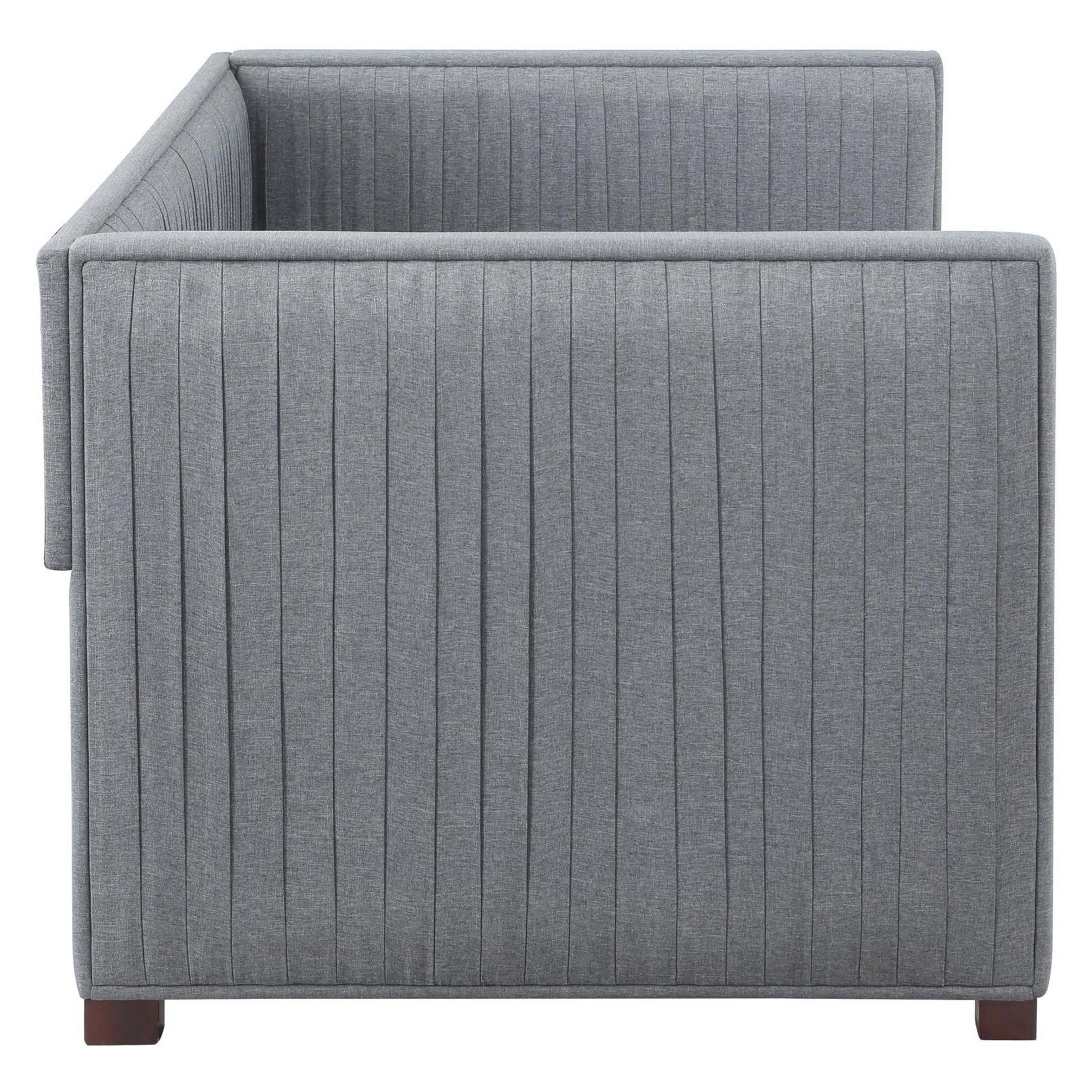 Brodie Upholstered Twin Daybed with Trundle Grey 300554