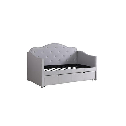 Elmore Upholstered Twin Daybed with Trundle Pearlescent Grey 300629