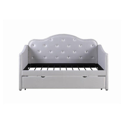 Elmore Upholstered Twin Daybed with Trundle Pearlescent Grey 300629
