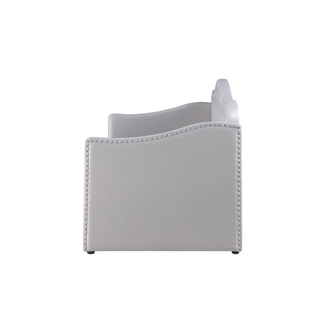 Elmore Upholstered Twin Daybed with Trundle Pearlescent Grey 300629